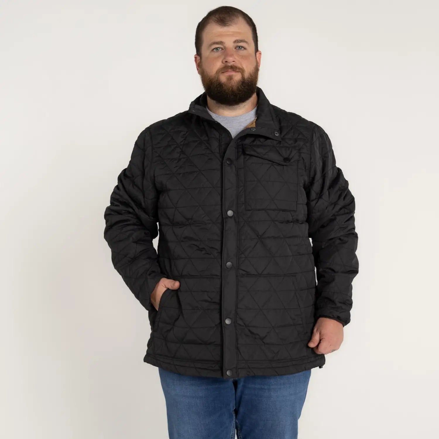 Black quilted jacket from Mens Snow Country Outerwear Big 2XL-7XL Signature Mid Jacket Coat