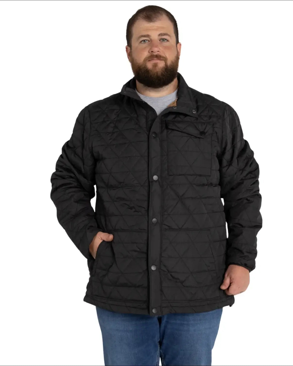 Black quilted jacket from Mens Snow Country Outerwear Big 2XL-7XL Signature Mid Jacket Coat