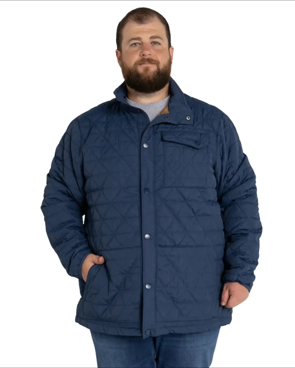 Blue quilted jacket from Mens Snow Country Outerwear Big 2XL-7XL Signature Mid Jacket Coat