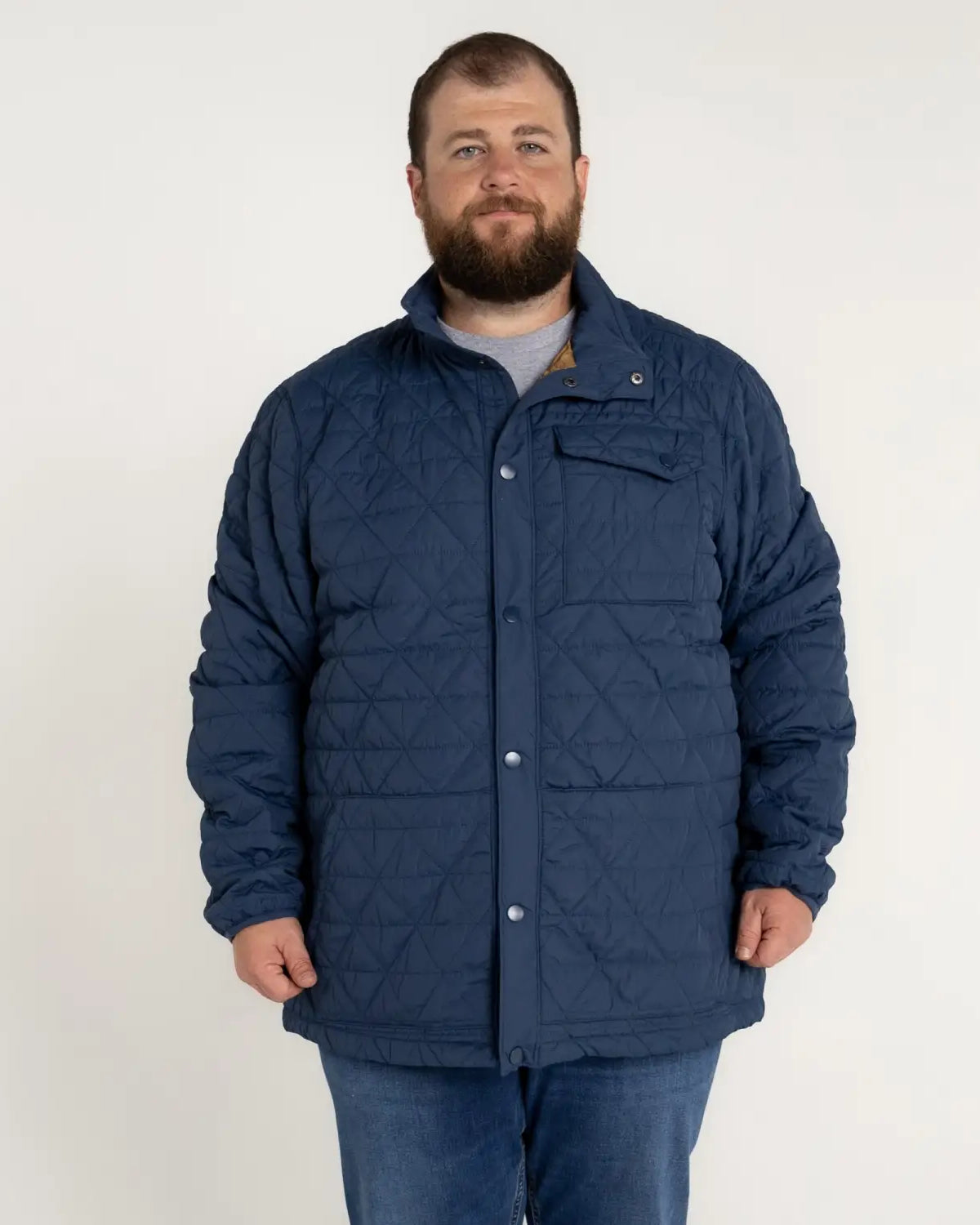 Blue quilted jacket from Mens Snow Country Outerwear Big 2XL-7XL Signature Mid Jacket Coat