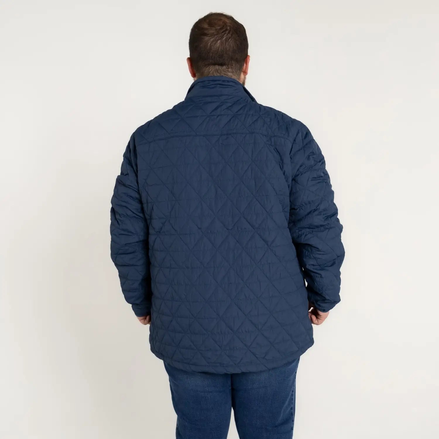 Navy quilted jacket displayed on Mens Snow Country Outerwear Big 2XL-7XL Signature Mid Jacket Coat