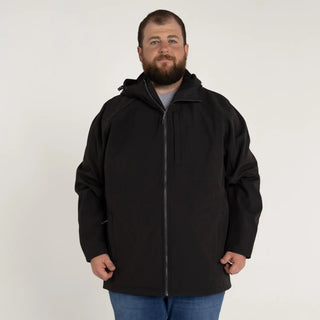Black hooded jacket from Men’s Big 2XL-7XL Cyclone Stretch Soft Shell Outerwear