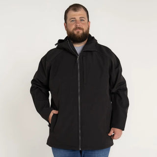Black hooded jacket from Men’s Big 2XL-7XL Cyclone Stretch Soft Shell Outerwear