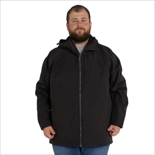 Black Hooded Jacket from Men’s Big 2XL-7XL Cyclone Stretch Soft Shell Outerwear