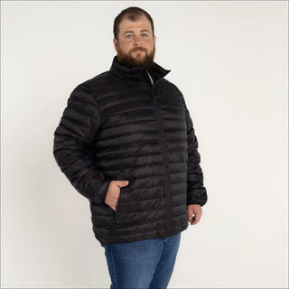 Black puffer jacket from Men’s Big 2XL-7XL Packable Down Jacket Outerwear