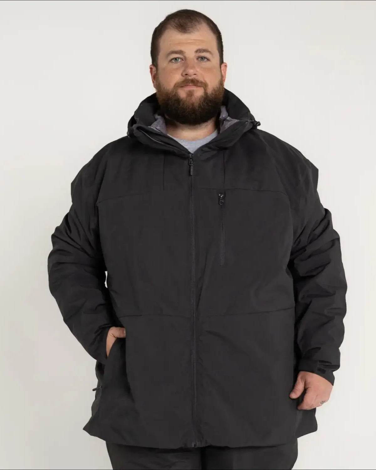 Black hooded winter jacket from Men’s Big 2X-7X 3in1 Winter Ski Snow Coat Altitude II