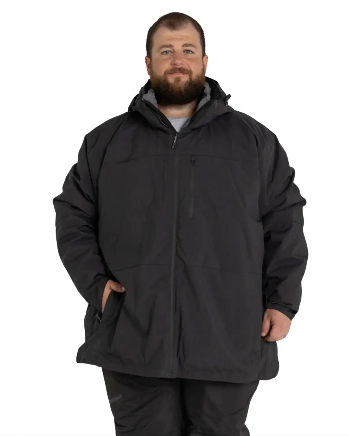 Man in a dark winter coat from Men’s Big 2X-7X 3in1 Winter Ski Snow Jacket Coat Altitude II Snow Country Outerwear