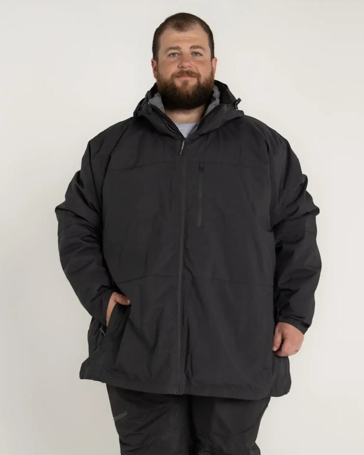 Black hooded winter jacket from Men’s Big 2X-7X 3in1 Winter Ski Snow Jacket Coat Altitude II Snow Country Outerwear