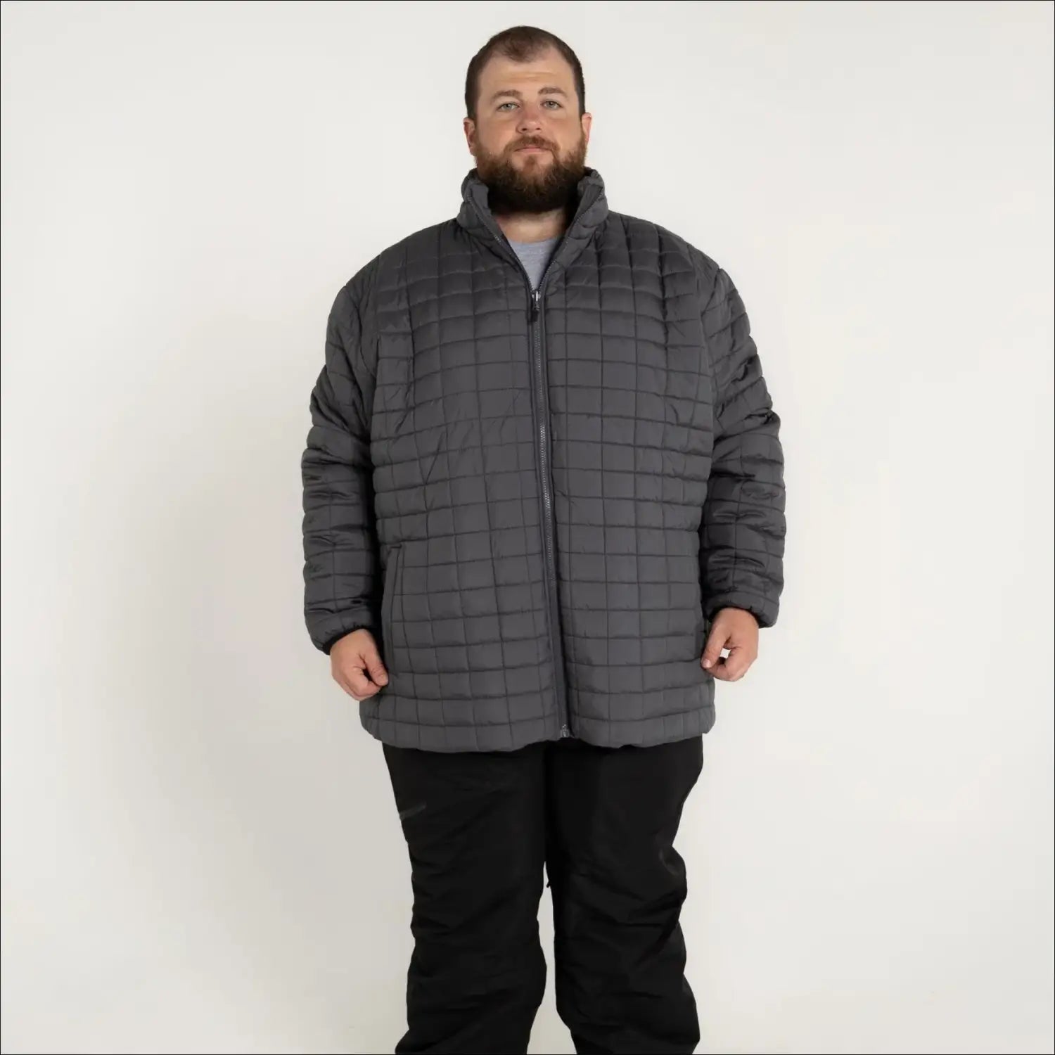 Gray quilted puffer jacket from Men’s Big 2X-7X 3-in-1 Winter Ski Snow Coat Altitude II