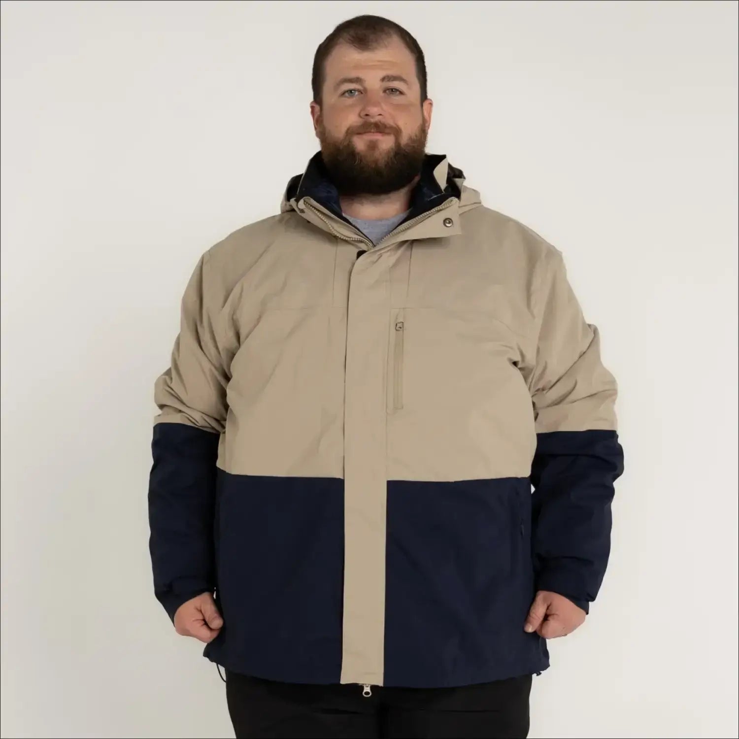 Two-tone hooded winter jacket from Snow Country Outerwear Mens XL Altitude coat