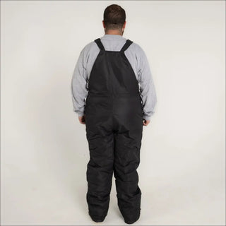 Black insulated bib overalls for men from Snow Country Outerwear for winter skiing