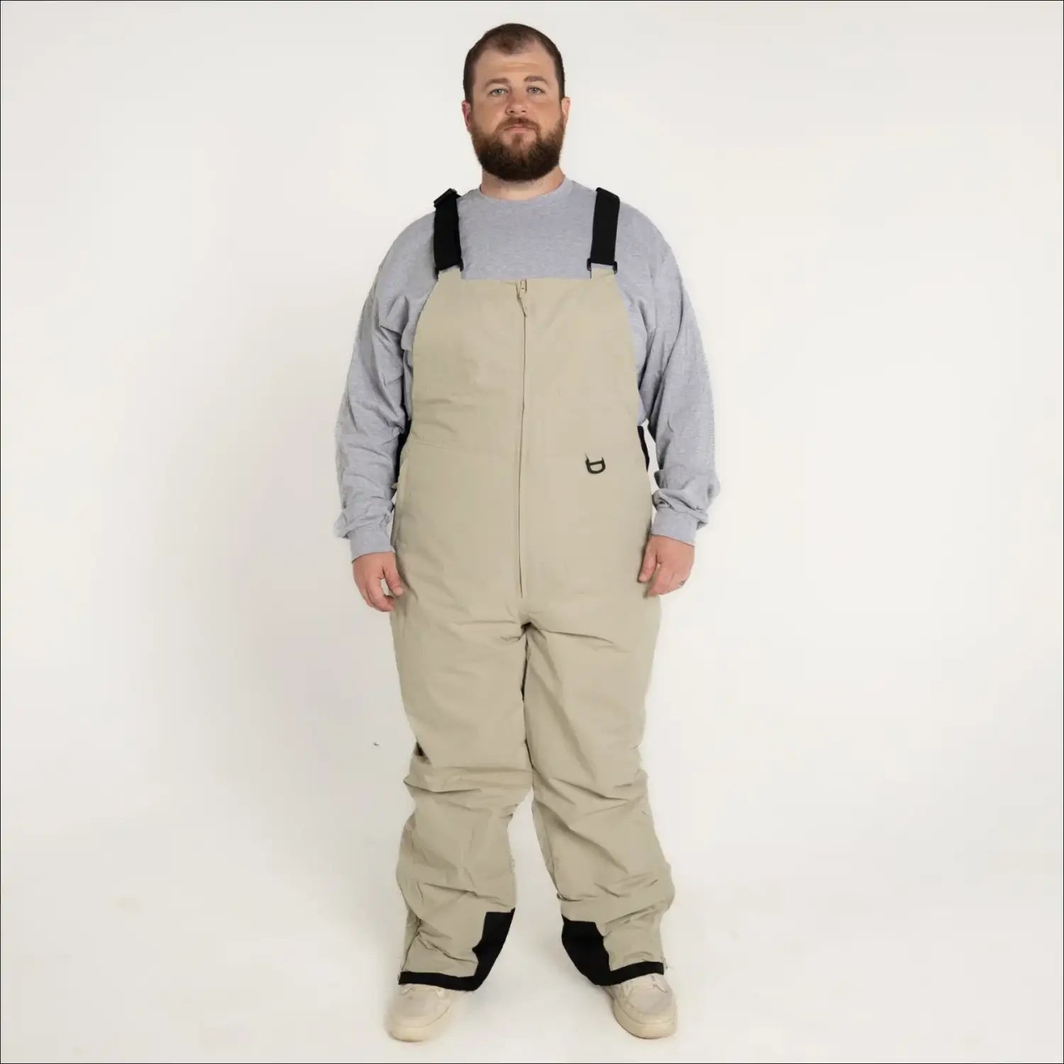 Beige snow bib overalls for men from Snow Country Outerwear in Big to 7XL size