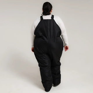 Black insulated snow bib overalls from Snow Country Outerwear for women in plus sizes 1X-6X