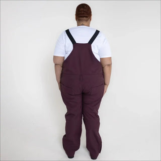 Plus size women’s maroon bib overalls for Snow Ski Bibs Pants product display