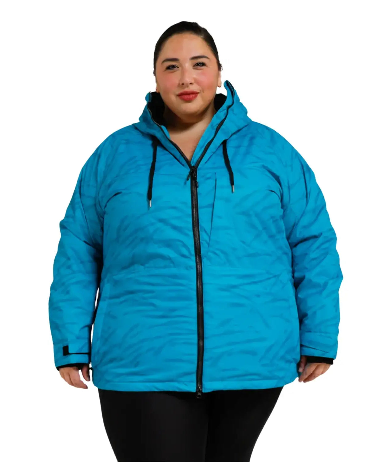 Blue hooded puffer jacket from Womens Plus Size 1X-5X Trust Snowboarding Ski Coat