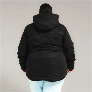 Black hooded winter coat from Snow Country Outerwear Women’s Plus Size Uptown Ski Jacket