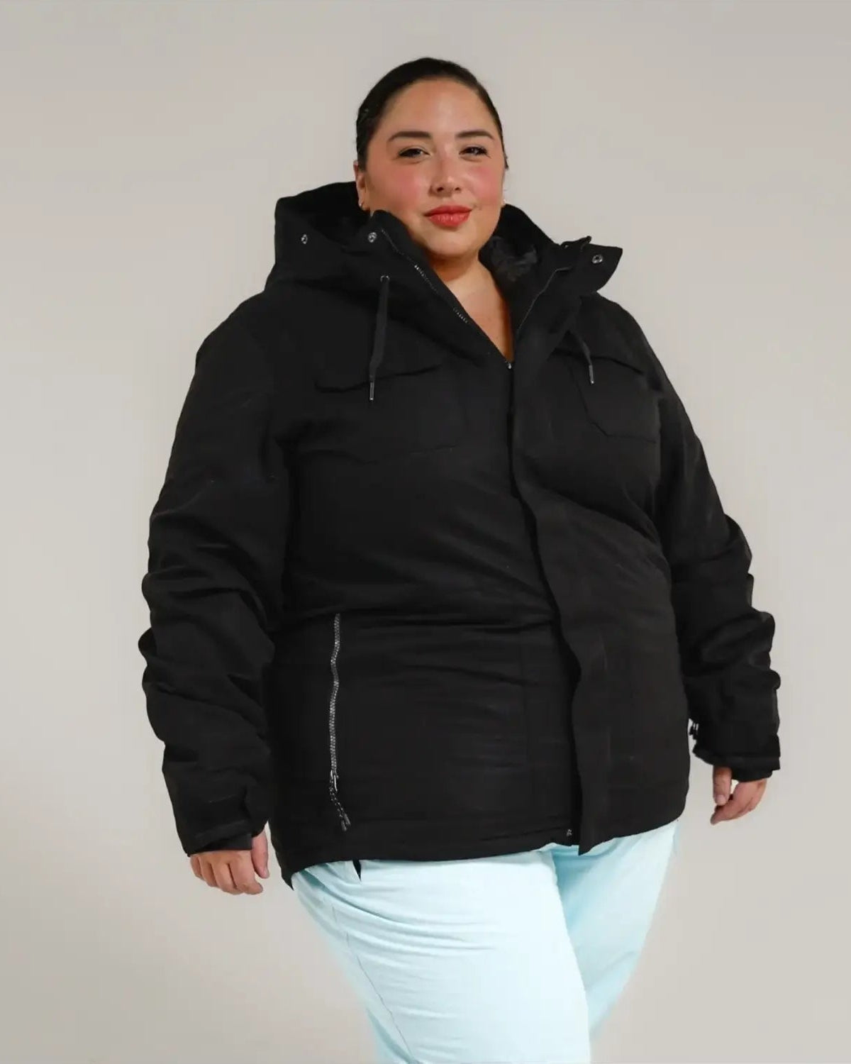 Black hooded winter coat from Snow Country Outerwear Womens Plus Size Winter Parka