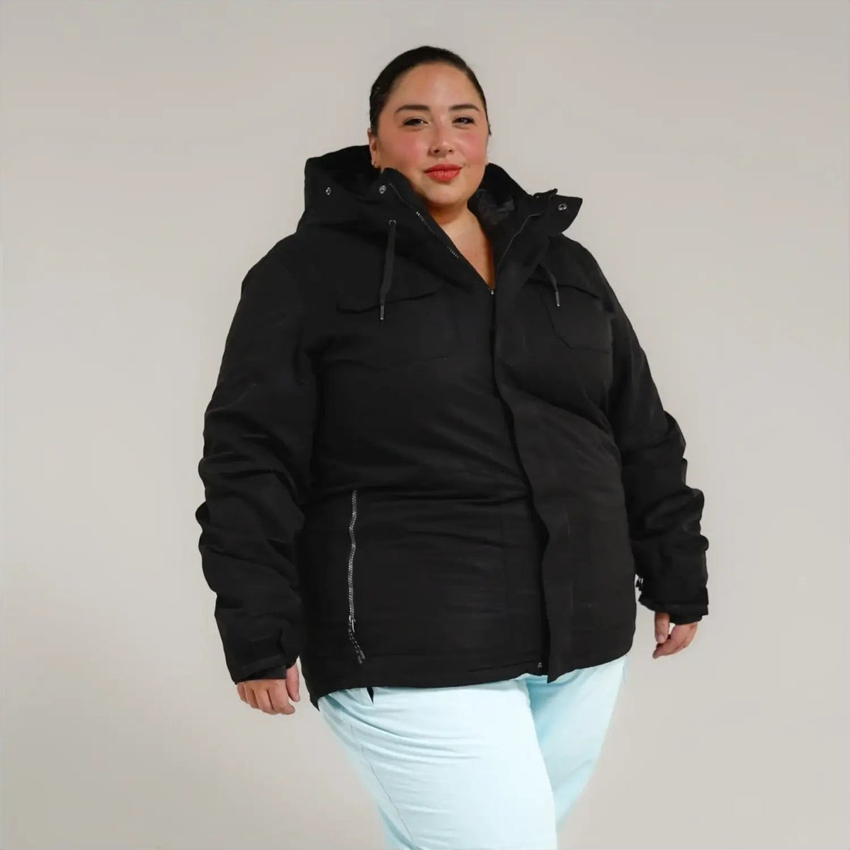 Black hooded winter coat from Snow Country Outerwear Womens Plus Size Winter Parka