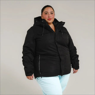 Black hooded winter coat from Snow Country Outerwear Womens Plus Size Winter Parka
