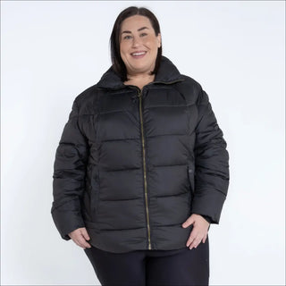 Black puffer jacket from Snow Country Outerwear Women’s Plus Size Lexington Winter Coat