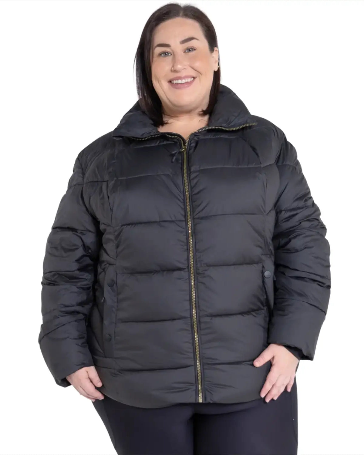 Black puffer jacket from Snow Country Outerwear Women’s Plus Size Lexington Winter Coat