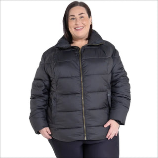 Black puffer jacket from Snow Country Outerwear Women’s Plus Size Lexington Winter Coat