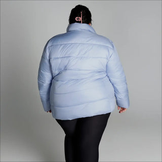 Light blue puffer jacket from Snow Country Outerwear Women’s Plus Size Lexington Coat