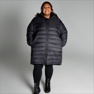 Black long puffy winter coat for women Plus Size 1X-6X Element Parka Jacket