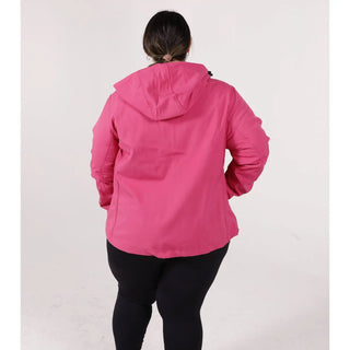 Pink hooded jacket from Pulse Women’s Plus Size Soft Shell Jacket 1X CLEARANCE