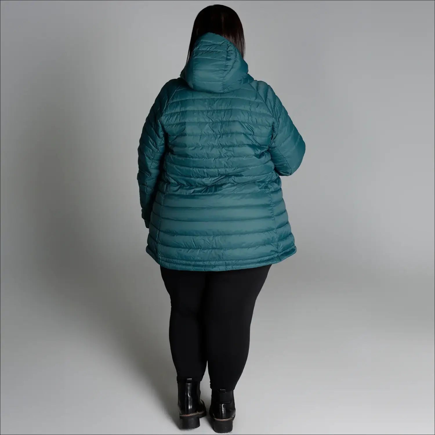 Teal Hooded Puffer Jacket for Women Extended Size Packable Down Coat Snow Country Outerwear