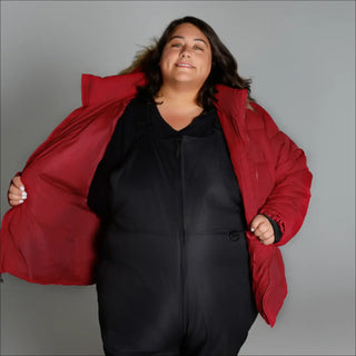 Red winter parka from Snow Country Outerwear Women’s Plus Size Ski Coat Jacket Luna