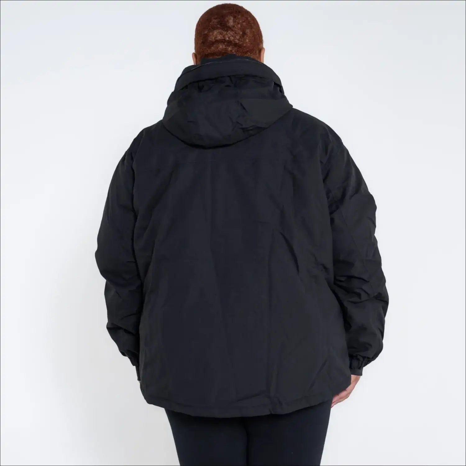 Black hooded puffer jacket from Snow Country Outerwear Fortress Winter Ski Coat for women