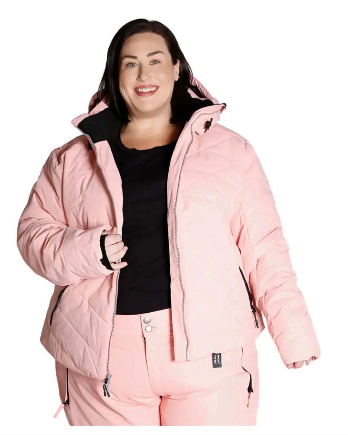 Woman in pink Snow Country outerwear Plus Size Vail Ski Coat Jacket for women