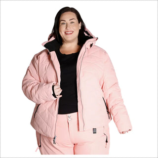 Woman in pink Snow Country outerwear Plus Size Vail Ski Coat Jacket for women