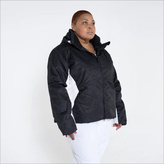 Black and white insulated winter snow ski jacket for women plus size Gemini outerwear