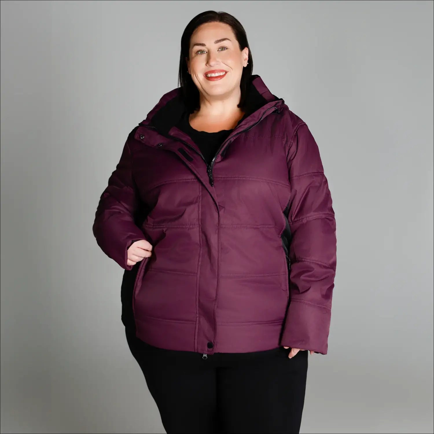 Burgundy Puffer Jacket from Snow Country Outerwear Women’s Aspen Ski Coat Plus Size