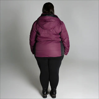 Burgundy hooded puffer jacket from Snow Country Outerwear Womens Aspen Ski Coat