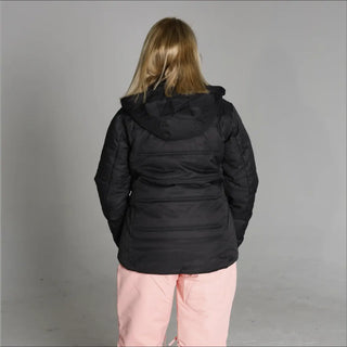Black hooded winter jacket from Snow Country Outerwear Women’s Aspen S-XL insulated ski coat