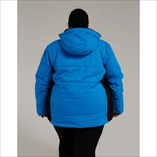 Blue hooded puffer jacket from Snow Country Outerwear Womens Aspen Ski Coat