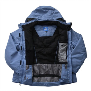 Open blue hooded insulated snowboarding ski coat for women Plus Size 1X-6X Winter Sugarcoat Outerwear