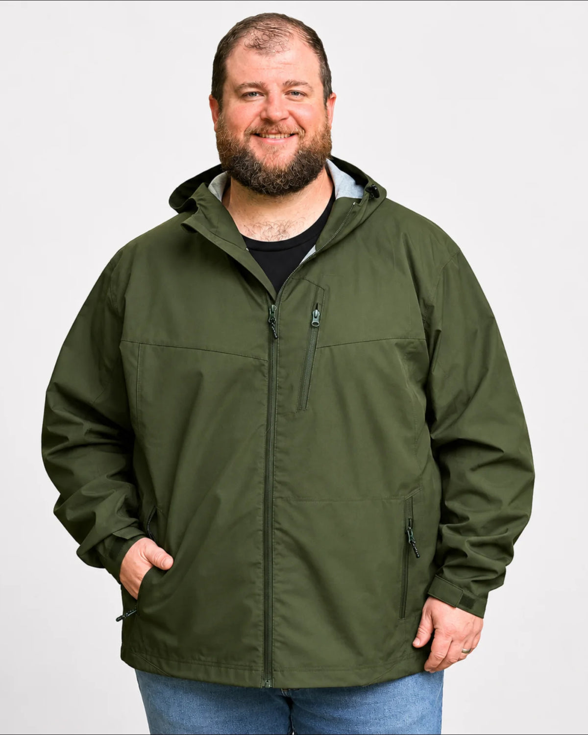 Mens Big Rain Jacket Waterproof Hooded 2XL-7XL Mystique