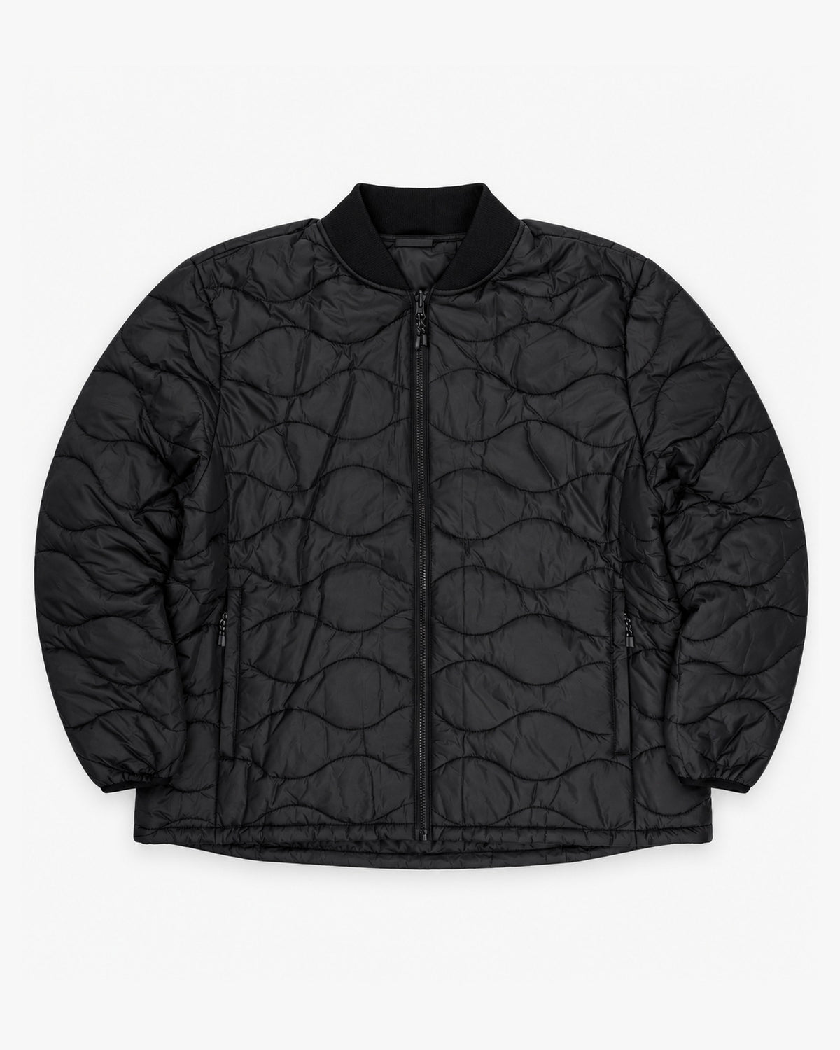 Black Swiss Systems women's plus size 3 in 1 winter jacket, flat lay, removable quilted liner on its own