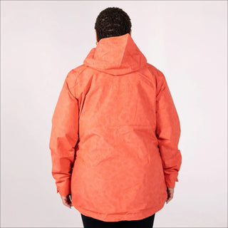 Orange hooded jacket from 1X-2X Women’s Plus Size Rain Jacket Printed Wind Breaker Waterproof
