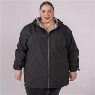 Women’s Plus Size Waterproof Hooded Rain Jacket Windbreaker coat Camden Spring Fall