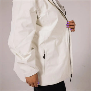 White waterproof rain jacket for women plus size 1X-6X Camden spring fall windbreaker