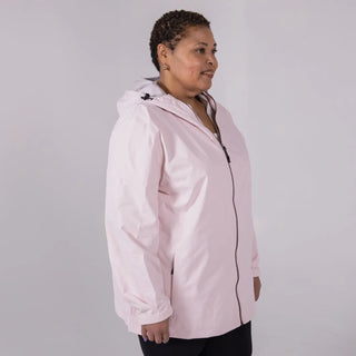 Light pink hooded raincoat for women plus size waterproof windbreaker Camden spring fall