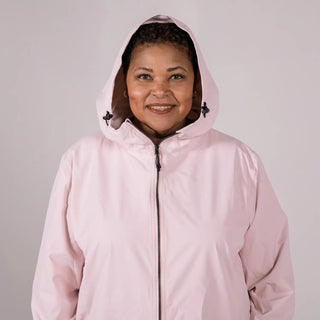Pink hooded waterproof rain jacket for women plus size 1X-6X Camden spring fall