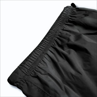 Black drawstring packable rain pants for plus size women 1X to 6X