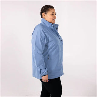 Light blue women’s Plus Size 2X-6X stretch rain jacket Windbreaker Coat Sabre