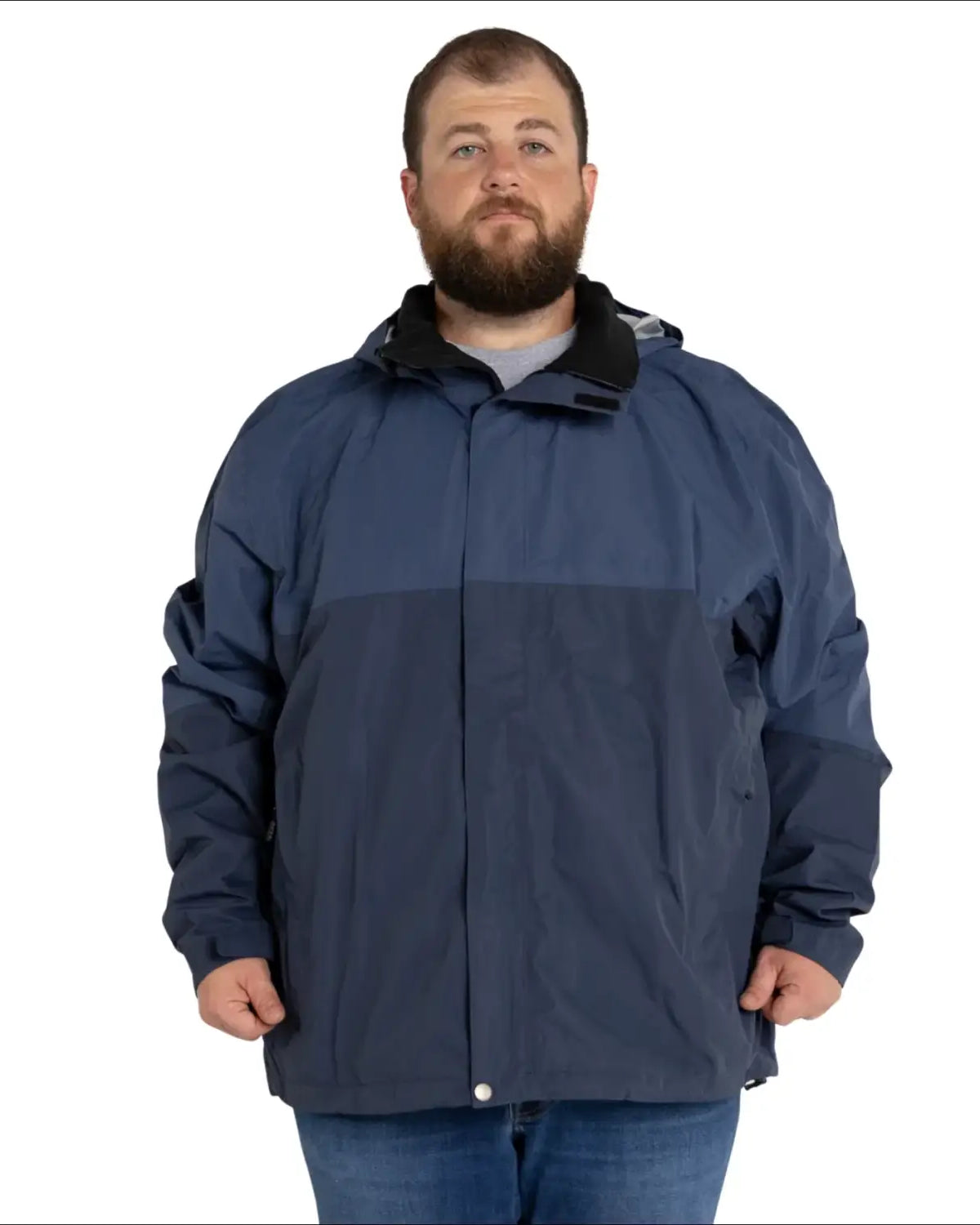 Two-tone blue rain jacket Men’s Big 3XL-7XL Windbreaker Cloudburst coat Outerwear